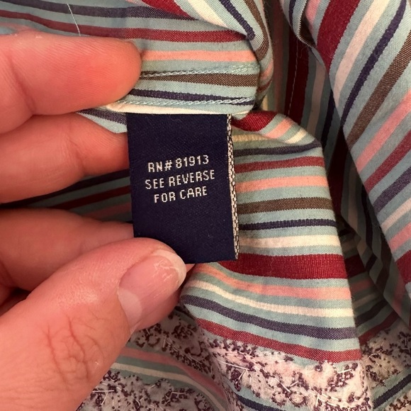 Robert Graham Mens Stripe Flip Cuff Long Sleeve Button Down Shirt Size S - Picture 6 of 9